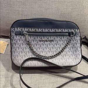 Michael Kors Navy and Gray Crossbody Bag